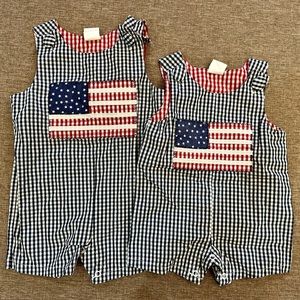 Shortalls Romper Set of 2 American Flag